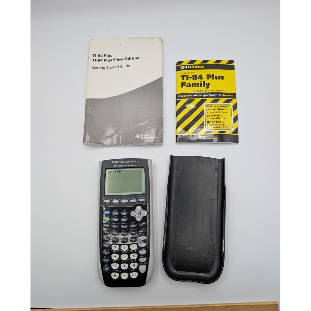 Texas Instruments TI-84 Plus Silver Edition Black Graphing Calculator W/Guide - Picture 4 of 6
